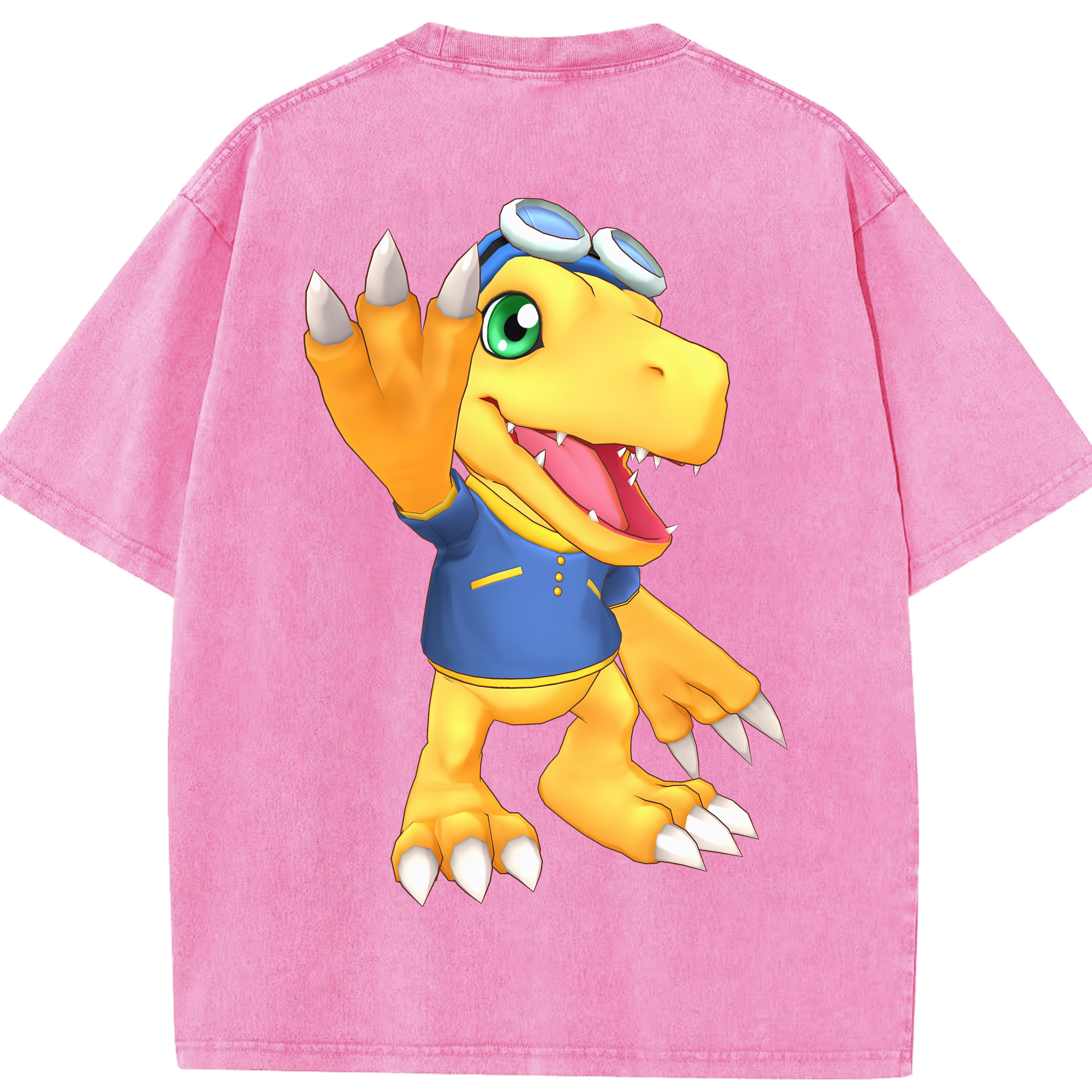 （画像用） Digimon デジタルモンスター/デジモン 綿100% ヴィンテージ風 半袖Tシャツ（背面プリント）